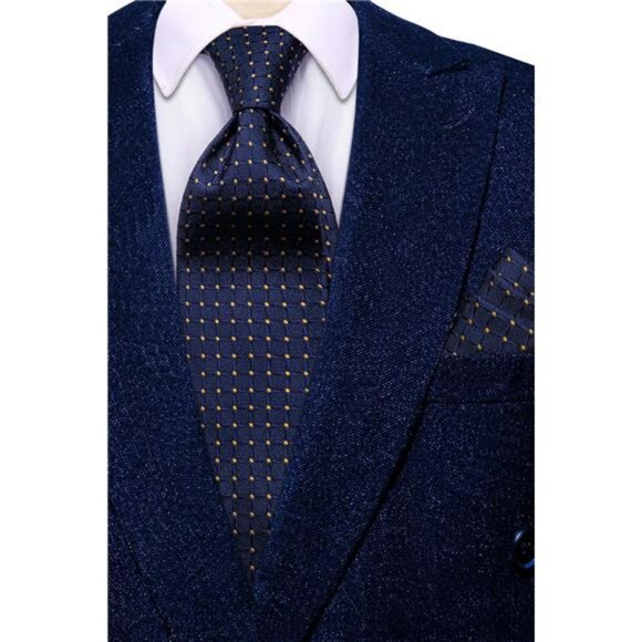 Mens Paisley Striped Tie Set with Pocket Square Cufflinks Wedding Business - Picture 6 of 7